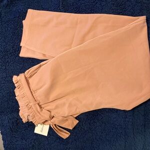 Blush Pink Paperbag Waist Pants
